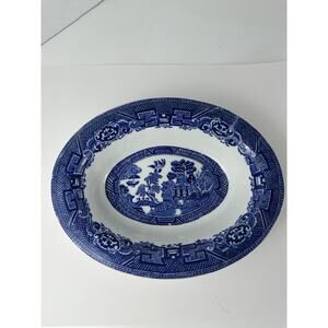 1920s Royal Venton Ware England Blue Willow Serving Bowl 8 1/2" x 6 5/8"